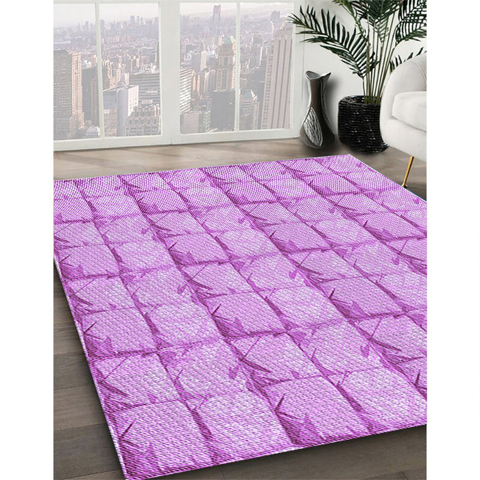 Machine Washable Transitional Blossom Pink Rug in a Family Room, wshpat933pur