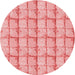 Square Patterned Pastel Pink Rug, pat933rd