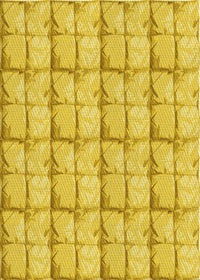 Machine Washable Transitional Golden Yellow Rug, wshpat933yw