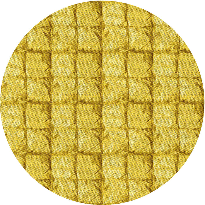 Square Patterned Golden Yellow Rug, pat933yw
