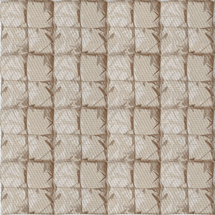 Square Patterned Dark Almond Brown Novelty Rug, pat933