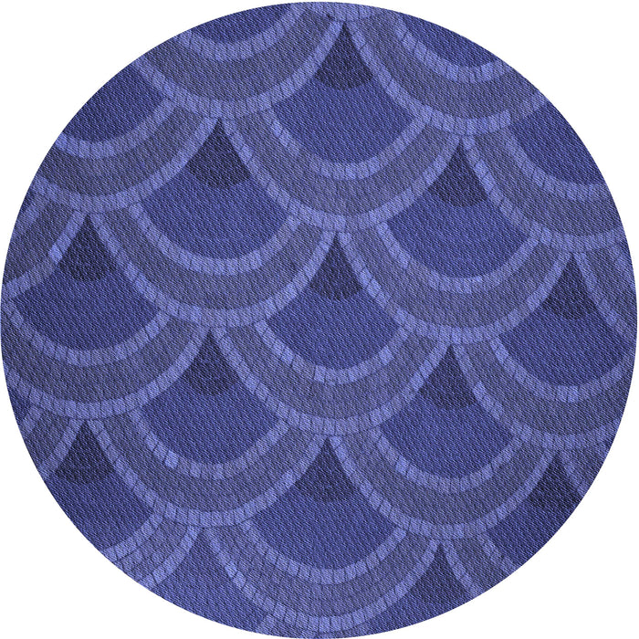 Square Patterned Dark Slate Blue Purple Rug, pat934blu