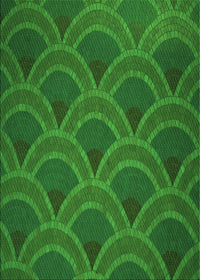 Machine Washable Transitional Deep Emerald Green Rug, wshpat934grn