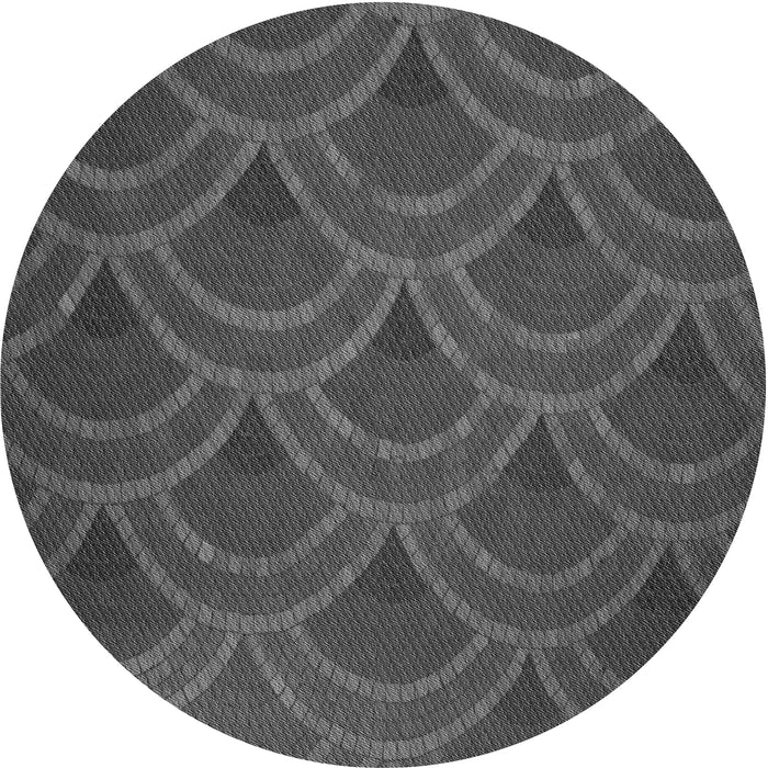 Square Patterned Black Rug, pat934gry