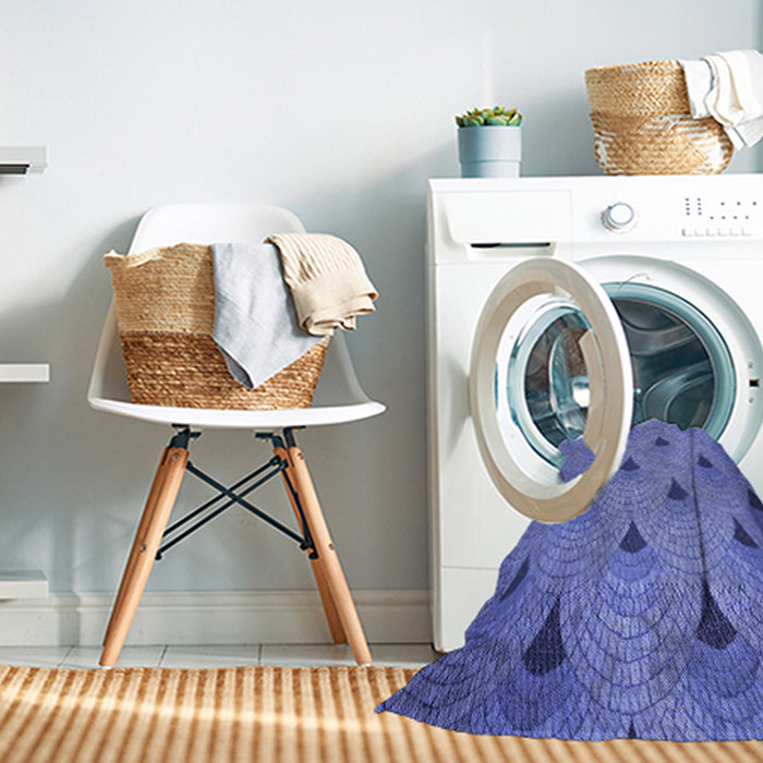 Machine Washable Transitional Sky Blue Rug in a Washing Machine, wshpat935blu