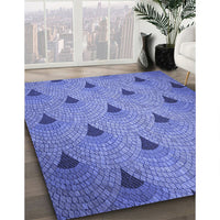 Patterned Sky Blue Rug, pat935blu