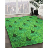 Patterned Neon Green Rug, pat935grn