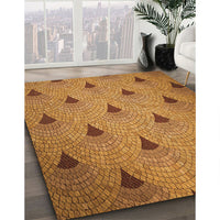 Patterned Mahogany Brown Rug, pat935org