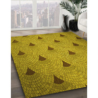 Patterned Dark Bisque Brown Rug, pat935yw