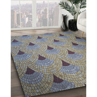 Patterned Dark Gray Novelty Rug, pat935