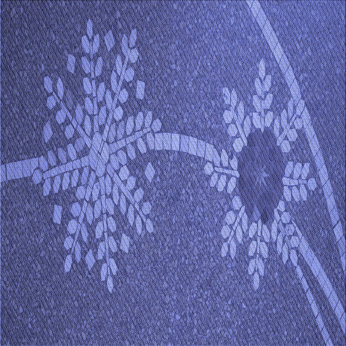 Round Patterned Light Slate Blue Rug, pat936blu