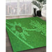 Machine Washable Transitional Green Rug in a Family Room, wshpat936grn