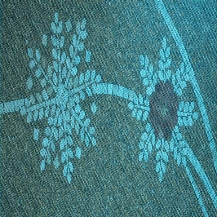 Round Machine Washable Transitional Dark Turquoise Green Rug, wshpat936lblu