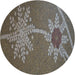 Sideview of Patterned Mocha Brown Novelty Rug, pat936