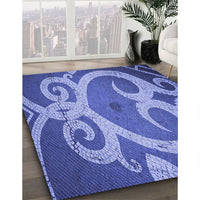 Patterned Sky Blue Rug, pat937blu