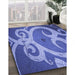 Patterned Sky Blue Rug in Family Room, pat937blu