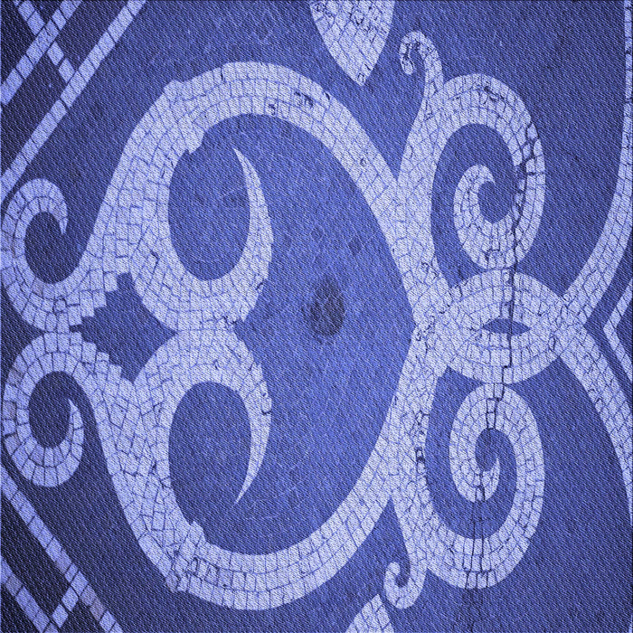 Round Patterned Sky Blue Rug, pat937blu