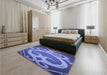 Patterned Sky Blue Rug in a Bedroom, pat937blu