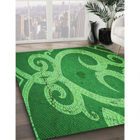 Patterned Green Rug, pat937grn