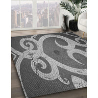 Patterned Dark Gray Rug, pat937gry