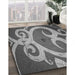 Patterned Dark Gray Rug in Family Room, pat937gry