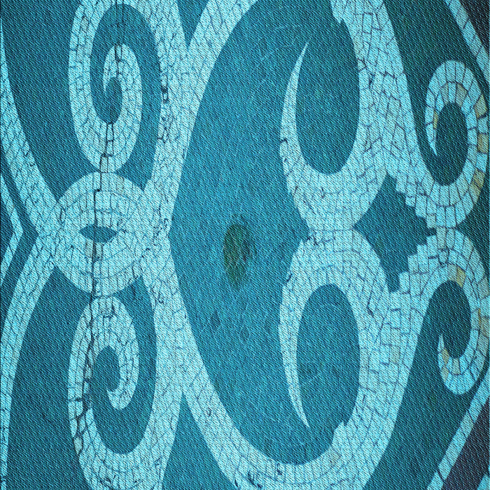 Patterned Dark Cyan Green Rug, pat937lblu
