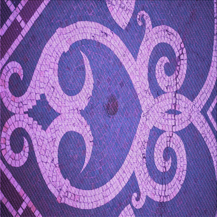 Round Patterned Amethyst Purple Rug, pat937pur