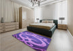 Patterned Amethyst Purple Rug in a Bedroom, pat937pur