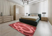 Patterned Red Rug in a Bedroom, pat937rd