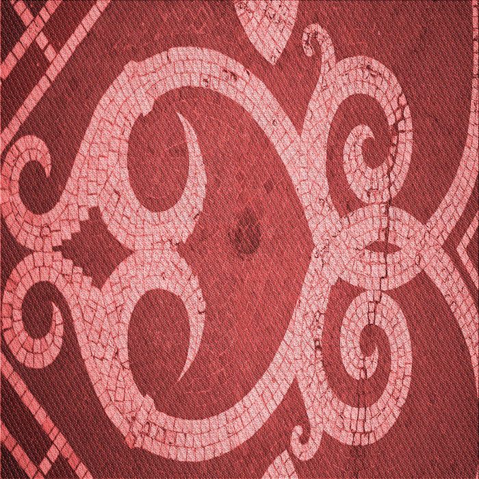 Round Patterned Red Rug, pat937rd