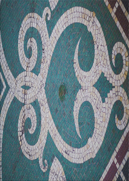 Patterned Dark Blue Grey Blue Novelty Rug, pat937