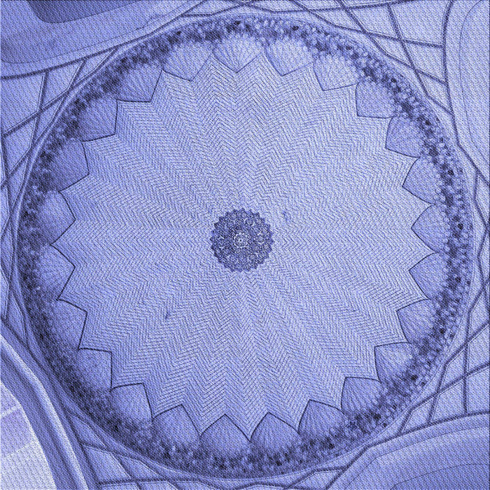 Round Patterned Jeans Blue Rug, pat938blu