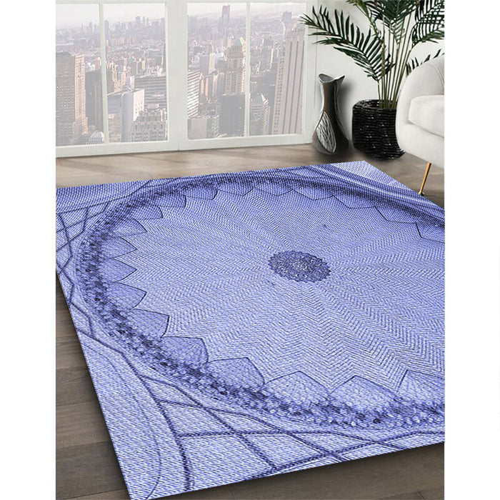 Patterned Jeans Blue Rug in Family Room, pat938blu