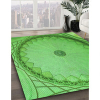 Patterned Emerald Green Rug, pat938grn