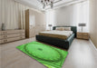 Patterned Emerald Green Rug in a Bedroom, pat938grn