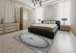 Patterned Smokey Gray Rug in a Bedroom, pat938gry