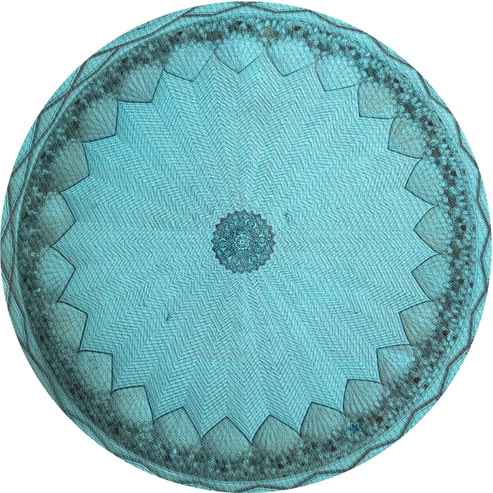 Square Machine Washable Transitional Deep-Sea Green Rug in a Living Room, wshpat938lblu