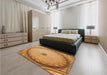 Patterned Orange Rug in a Bedroom, pat938org