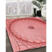 Patterned Light Coral Pink Rug in Family Room, pat938rd