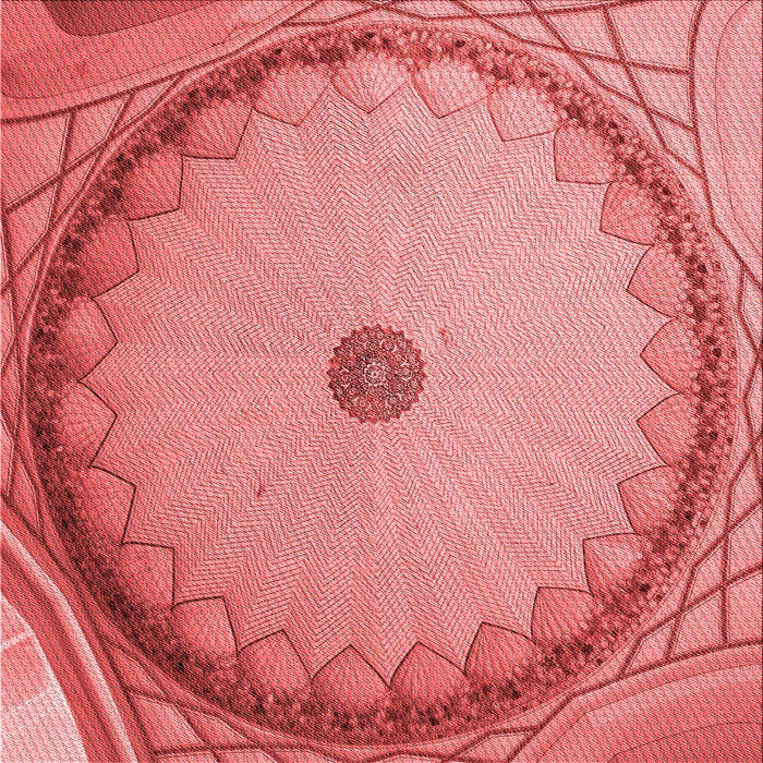 Round Patterned Light Coral Pink Rug, pat938rd