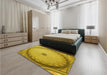Patterned Dark Bisque Brown Rug in a Bedroom, pat938yw