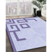 Patterned Lavender Blue Rug in Family Room, pat939blu