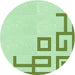 Square Patterned Green Rug, pat939grn