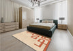 Patterned Navajo White Gold Rug in a Bedroom, pat939org