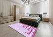 Patterned Orchid Purple Rug in a Bedroom, pat939pur