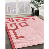 Patterned Light Rose Pink Rug, pat939rd