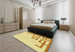 Patterned Sun Yellow Rug in a Bedroom, pat939yw
