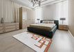 Machine Washable Transitional Dark Almond Brown Rug in a Bedroom, wshpat939