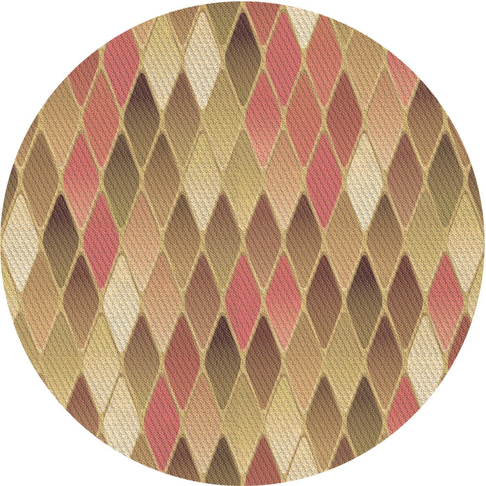 Square Patterned Yellow Orange Rug, pat94brn