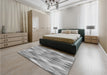 Patterned Cloud Gray Rug in a Bedroom, pat94gry